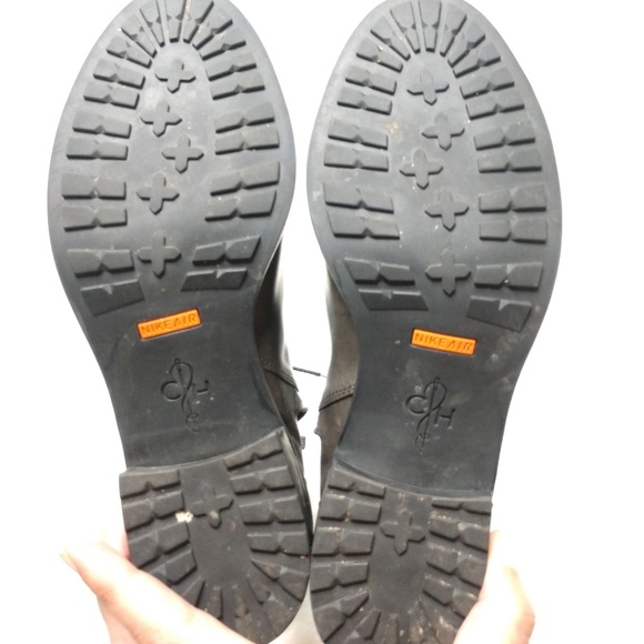 Cole Haan Nike Air Grey Leather Combat Boots - Picture 5 of 7